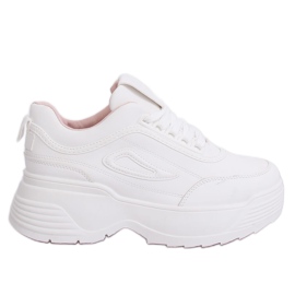 Buty sportowe wysoka podeszwa białe LA78P-1 Pink