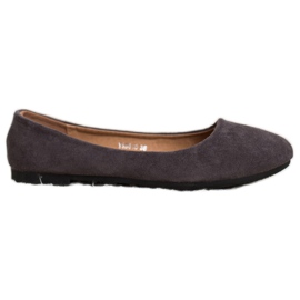 Diamantique Klasyczne Zamszowe Baleriny szare