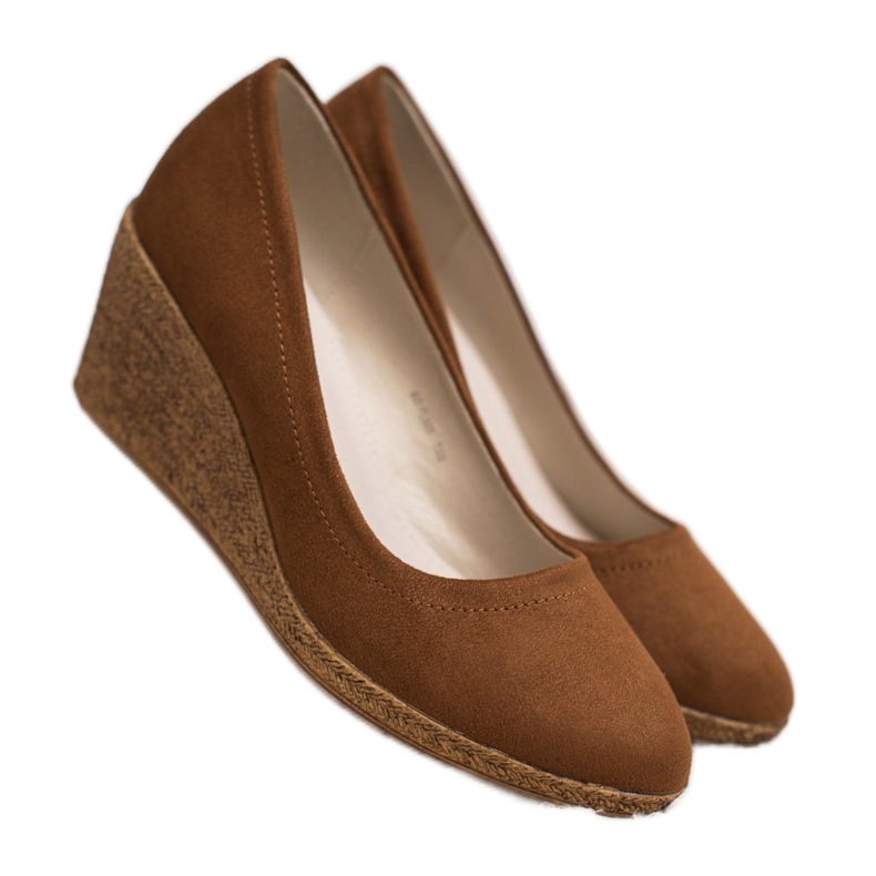 Goodin Klasyczne Baleriny Na Koturnie brązowe