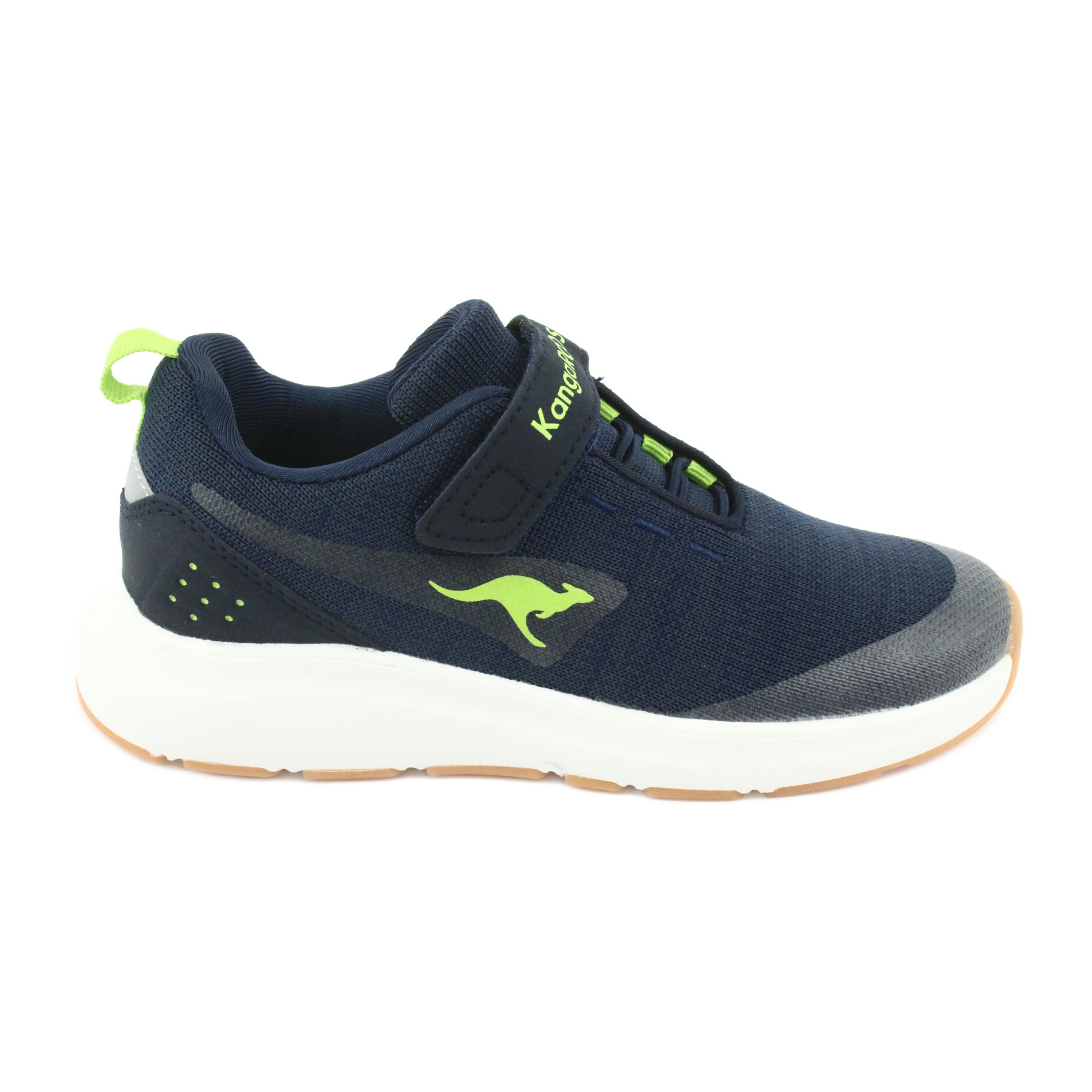 KangaROOS buty sportowe na rzepy 18508 navy/lime granatowe zielone