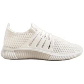 SHELOVET Stylowe Buty Z Siateczką białe
