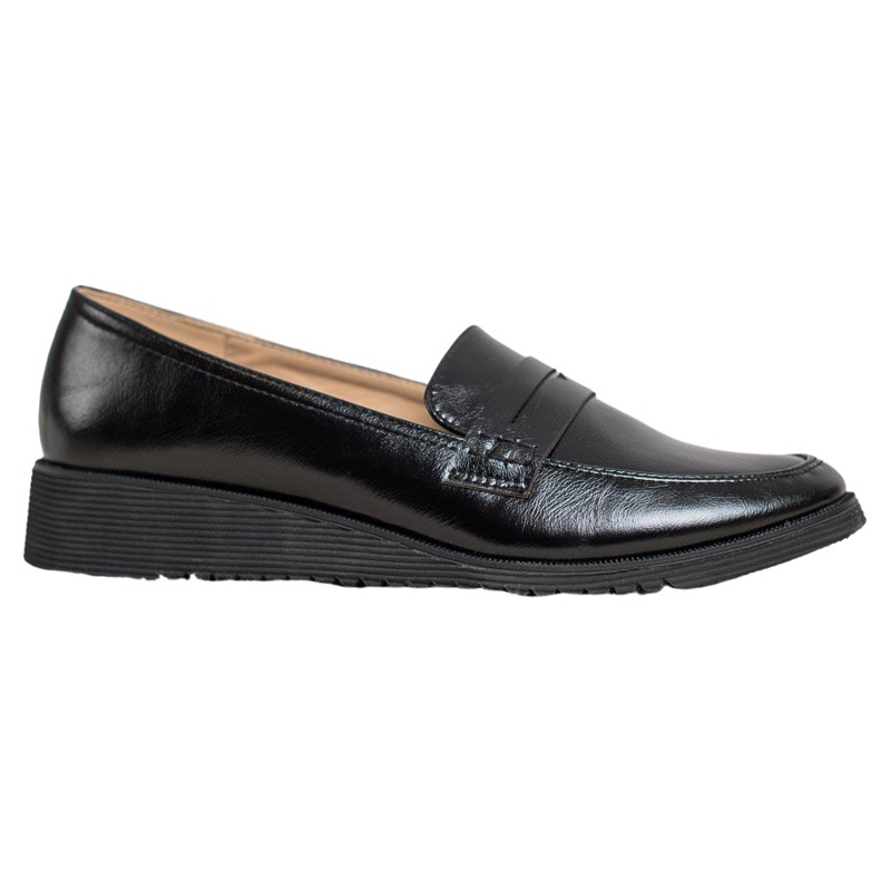 Goodin Czarne Mokasyny Na Koturnie