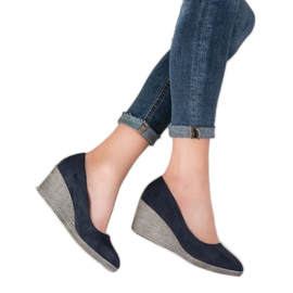 Goodin Klasyczne Baleriny Na Koturnie niebieskie