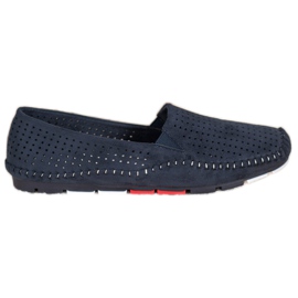 Goodin Ażurowe Buty Slip On niebieskie