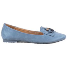 Fama Zamszowe Lordsy Z Frędzlami niebieskie