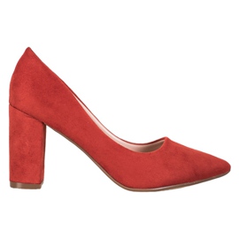 Ideal Shoes Łososiowe Czółenka Na Obcasie wielokolorowe pomarańczowe