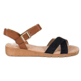 SHELOVET Stylowe Sandałki czarne