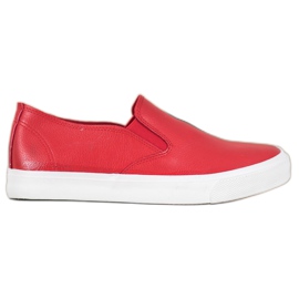 Bona Czerwone Trampki Slip On