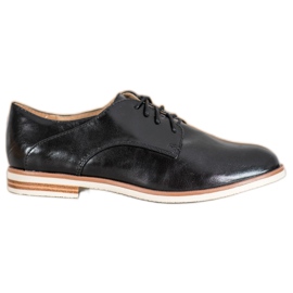 SHELOVET Czarne Półbuty Z Eko Skóry