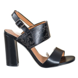 Small Swan Sandałki Ze Wzorem czarne