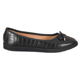 SHELOVET Baleriny Z Eko Skóry czarne
