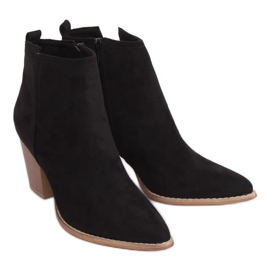 Botki na obcasie przejściowe czarne ZE03P Black