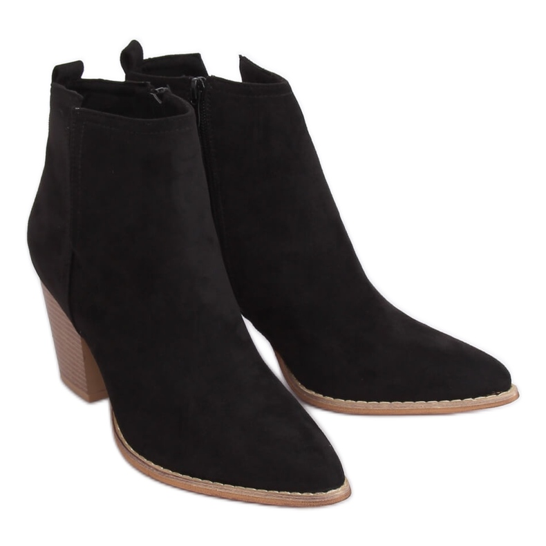 Botki na obcasie przejściowe czarne ZE03P Black