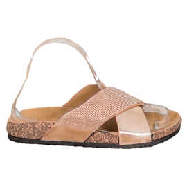 SHELOVET Klasyczne Złote Klapki złoty