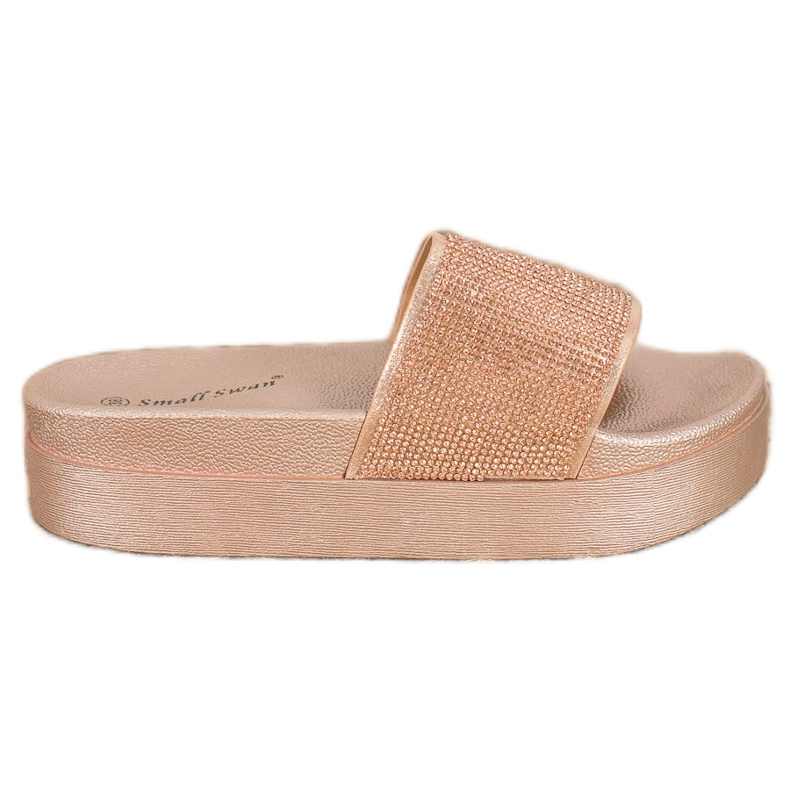 SHELOVET Klapki Na Platformie żółte