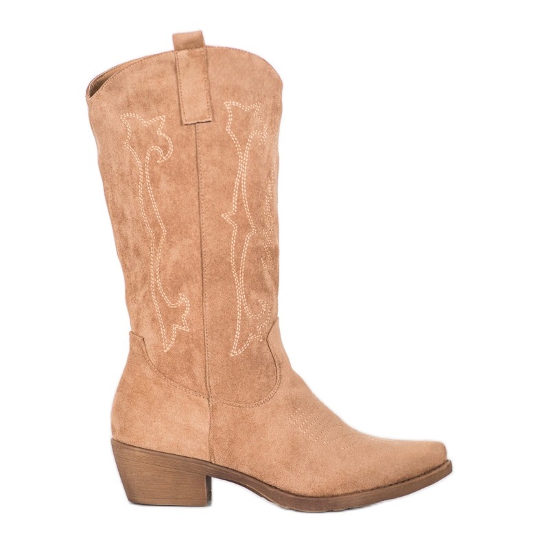 Seastar Wysokie Kowbojki Ze Wzorem brązowe