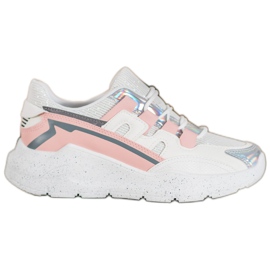 Seastar Sneakersy Z Brokatem białe wielokolorowe