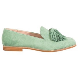 Seastar Zamszowe Obuwie Z Frędzlami zielone