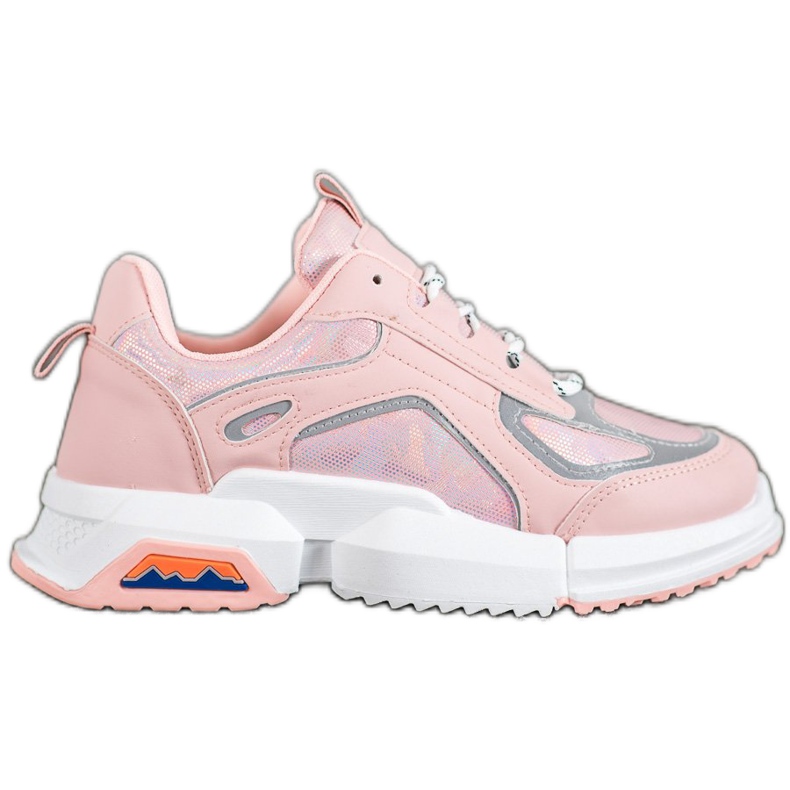 SHELOVET Sportowe Sneakersy Na Platformie różowe