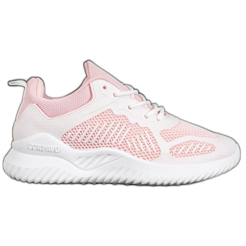 SHELOVET Klasyczne Sneakersy Z Siateczką białe różowe
