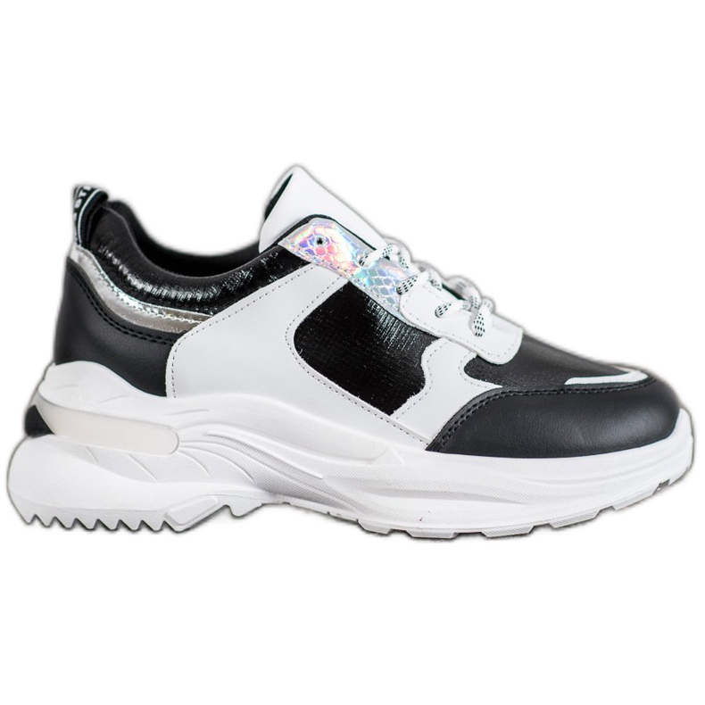 SHELOVET Wygodne Sneakersy Na Platformie białe czarne