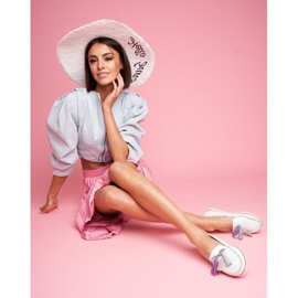 EVE Białe mokasyny damskie skórzane 20PB32-1833