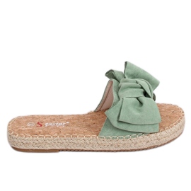 Klapki espadryle zielone JH115P Green