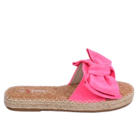 Klapki espadryle różowe JH115P Flu Fushia