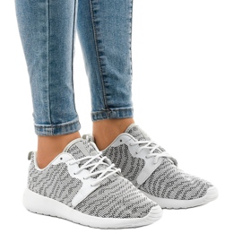 Białe damskie obuwie sportowe 7-6875C wielokolorowe