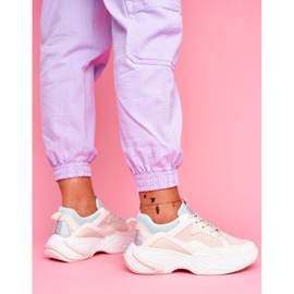 SEA Różowe obuwie sportowe damskie BL205 białe wielokolorowe