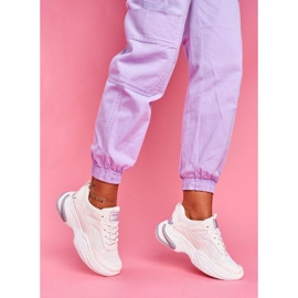 SEA Białe sportowe obuwie damskie BL205 wielokolorowe