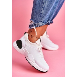 BUGO Białe obuwie damskie sportowe sneakersy B0-547 czarne