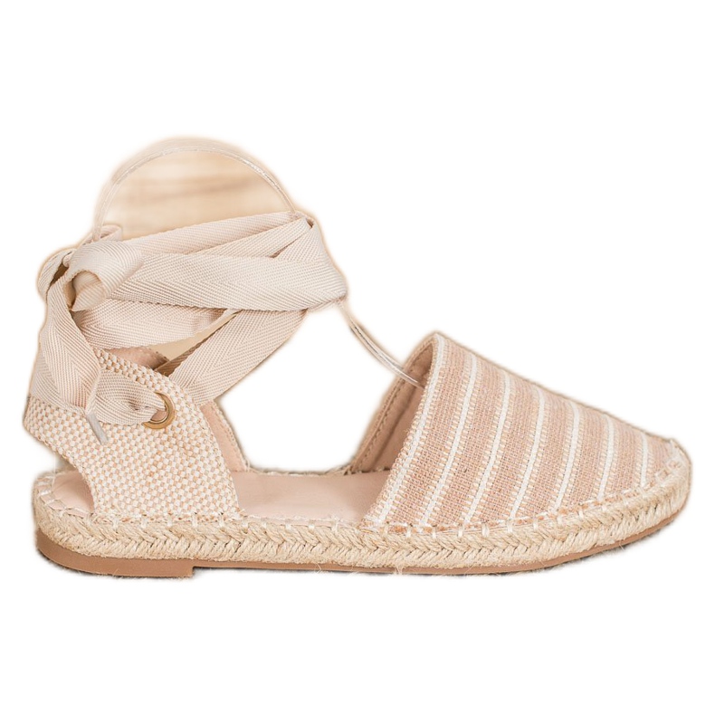 Small Swan Espadryle Z Ozdobną Wstążką beżowy