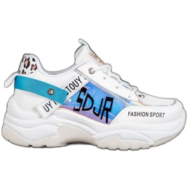 SHELOVET Sneakersy Fashion Sport białe wielokolorowe