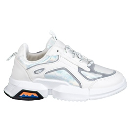 SHELOVET Sportowe Sneakersy Na Platformie białe wielokolorowe