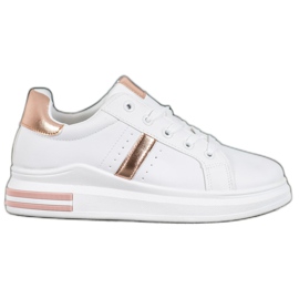 SHELOVET Buty Sportowe Ze Złotymi Wstawkami białe