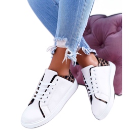 FRJ Damskie Trampki W Panterkę Białe Lumiere