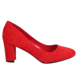 Czółenka na obcasie czerwone 535 Red
