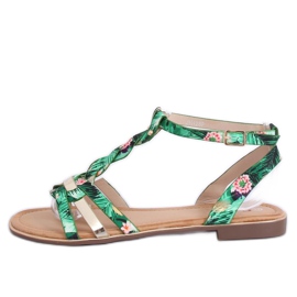 Sandałki damskie zielone JH128P Flower Green