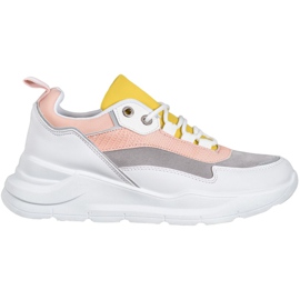 SHELOVET Sneakersy Na Platformie białe wielokolorowe