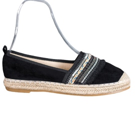 RTX WALK Wygodne Espadryle Z Ozdobami czarne