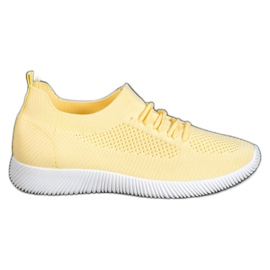 SHELOVET Żółte Ażurowe Buty