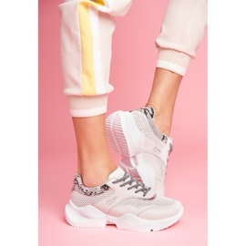 SEA Szare wężowe damskie obuwie sportowe BL192