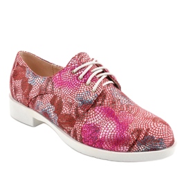 Klasyczne czerwone jazzówki w kwiatki ZG629-2 wielokolorowe