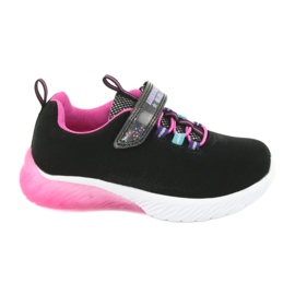 Buty sportowe pink American Club ES14 czarne fioletowe różowe