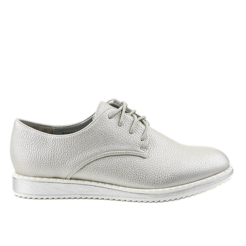 Srebrne jazzówki półbuty klasyczne ZQ632-3 srebrny