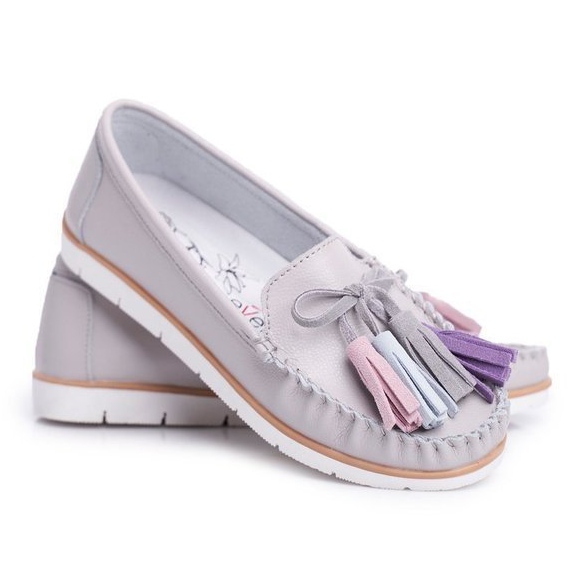 EVE Szare mokasyny damskie 20PB32-1833