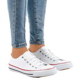 Białe klasyczne trampki damskie ZC-2