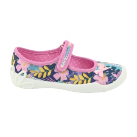 Befado obuwie dziecięce 114X395 granatowe niebieskie różowe wielokolorowe