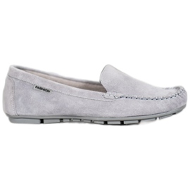 Klasyczne Skórzane Moksyny VINCEZA szare